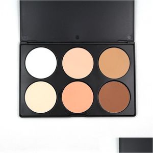 Face Powder Press Powders Makeup Plus Foundation Paleta de 6 colores Fond De Teint Para mujeres Reparación de uso diario Fácil de usar Natural Brigh Dhczd