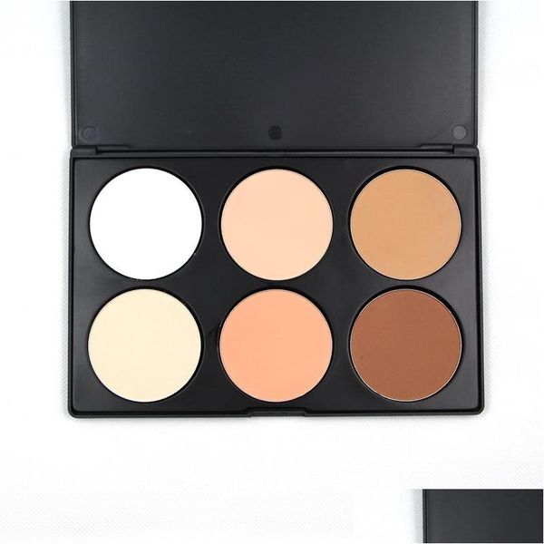 Poudre Pour Le Visage Poudres De Presse Maquillage Plus Fondation 6 Palette De Couleurs Fond De Teint Pour Les Femmes Utilisation Quotidienne Réparation Facile À Porter Naturel Brigh Dhczd