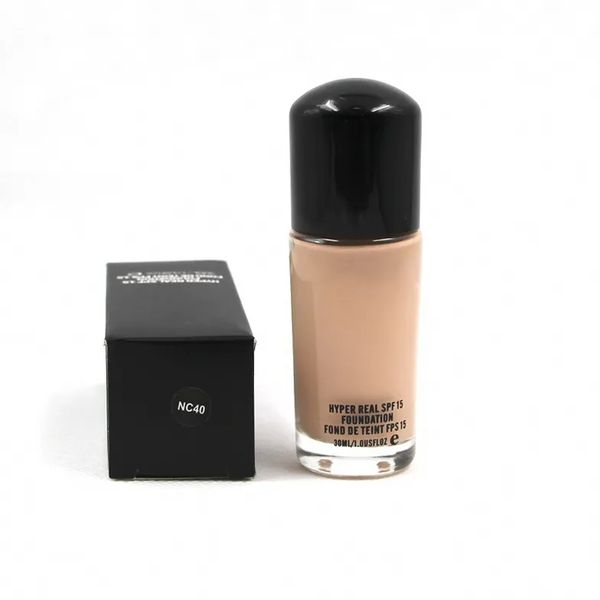 Fundación Face Makeup Foundation SPF 15 Sombro de crema hidratante Mujer Mujer alta cobertura NC20 NC40 30ml Mano de maquillaje al por mayor #02