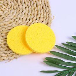 Face Round Makeup Remover Tool Natural Wood Pulp Sponge Cellulose Compress Cosmetic Puff Facial Washing