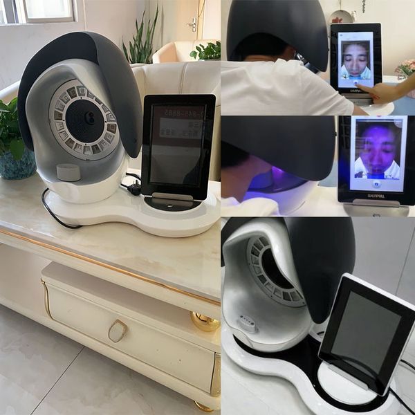 Detector de piel facial Equipo de salón de belleza instrumento de belleza Analizador de diagnóstico de piel facial Máquina de prueba de piel inalámbrica