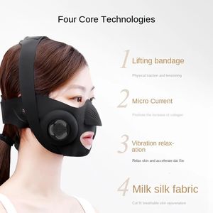 Gezicht Slank Artefact Smart V Face Slimming Device Remote Control Face Lift EMS Mask Masker Electric Massage Slimming Device 240417