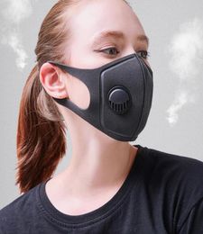 Gezichtsspons Ademhalingsventielmasker Maskers voor volwassenen Schuim PM25 Vervuiling Gezichtsmondmasker met brede banden Wasbare maskers Hoes GGA4537783