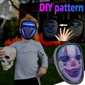 Masque facial à LED transformant le visage avec masque de lueur pour enfants à contrôle gestuel, masque lumineux le plus cool pour Costume Cosplay Party Mascarade