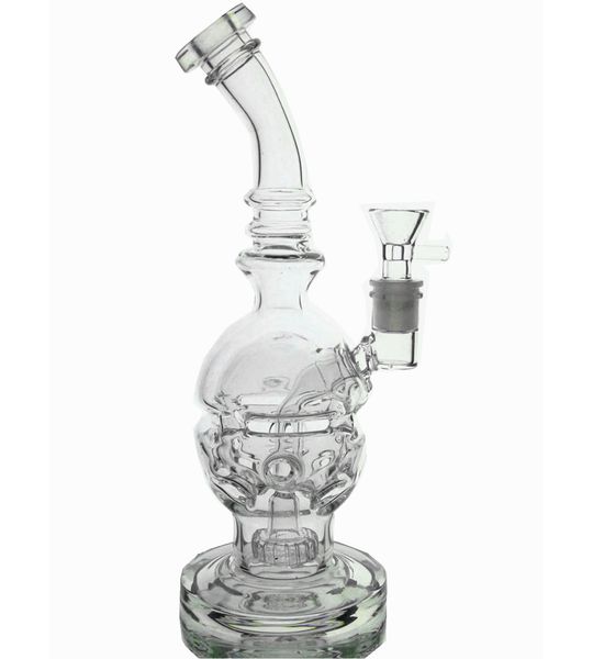 Facebook cachimbas calientes Huevo fabuloso Bongs de vidrio Cráneo Bong Fabergé Huevo fumar pipa de agua vidrio dab recipiente seco plataforma petrolera tapa de carburador 14,4 mm Junta