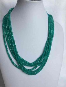 Collier à facettes en pierre naturelle, 34MM, 136 couches, classique, Vintage, fait à la main, couleur bleu vert, collier de perles ite, 2103313155991