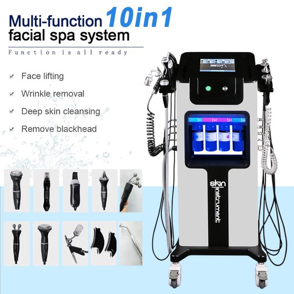 Machine d'hydro-Dermabrasion 10 en 1 pour nettoyage du visage, équipement à ultrasons pour Peeling de la peau et du sang oxygéné