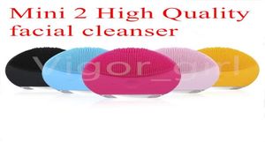 Outils de nettoyage du visage brosse nettoyant en Silicone étanche USB Rechargeable soins de la peau Massage MINI 2 brosse de nettoyage du visage 7941432