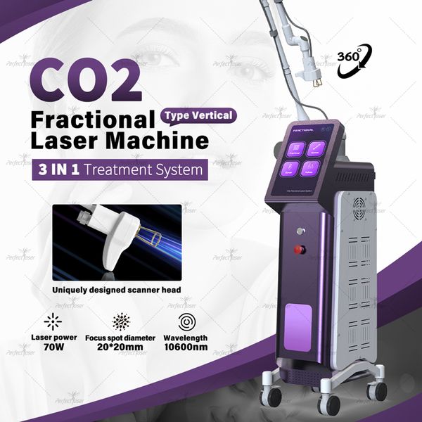 Machine d'élimination des vergetures de cicatrice de cernes de laser de CO2 fractionnaire facial CO2 Serrage vaginal Thérapie de pigmentation Traitement des pores localisés