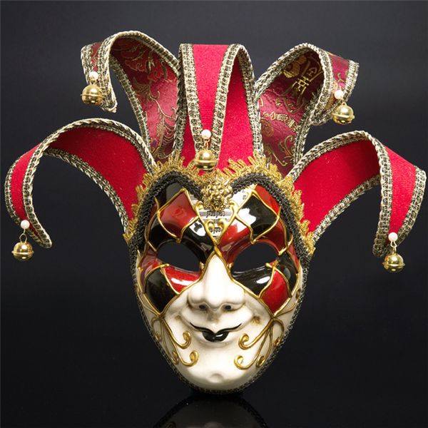 Máscara de grietas de Joker facial para mujeres, hombres, carnaval, fiesta de vacaciones de Navidad, máscaras faciales venecianas pintadas