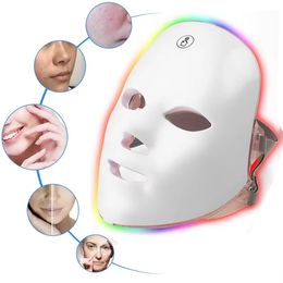 Máscara de LED facial 7 colores LED Photon Mask Beauty Mask Rejuvenecimiento en el hogar Levantamiento de la cara del hogar Dispositivo de belleza