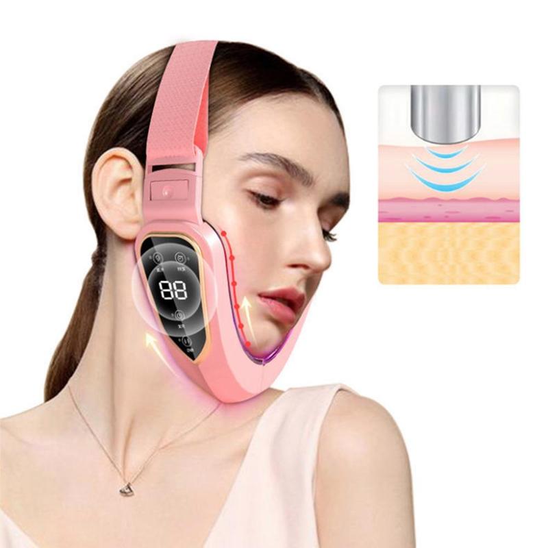Dispositivo di sollevamento facciale LED Photon Therapy Massaggiatore a vibrazione dimagrante Doppio mento Sollevamento della guancia a forma di V EMS Massaggiatore facciale Ringiovanimento della pelle