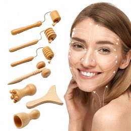 Bâton de levage du visage anti-rides en bois visage Spa masseur Maderoterapia visage minceur rouleau de massage thérapie du bois Gua sha I4Za #