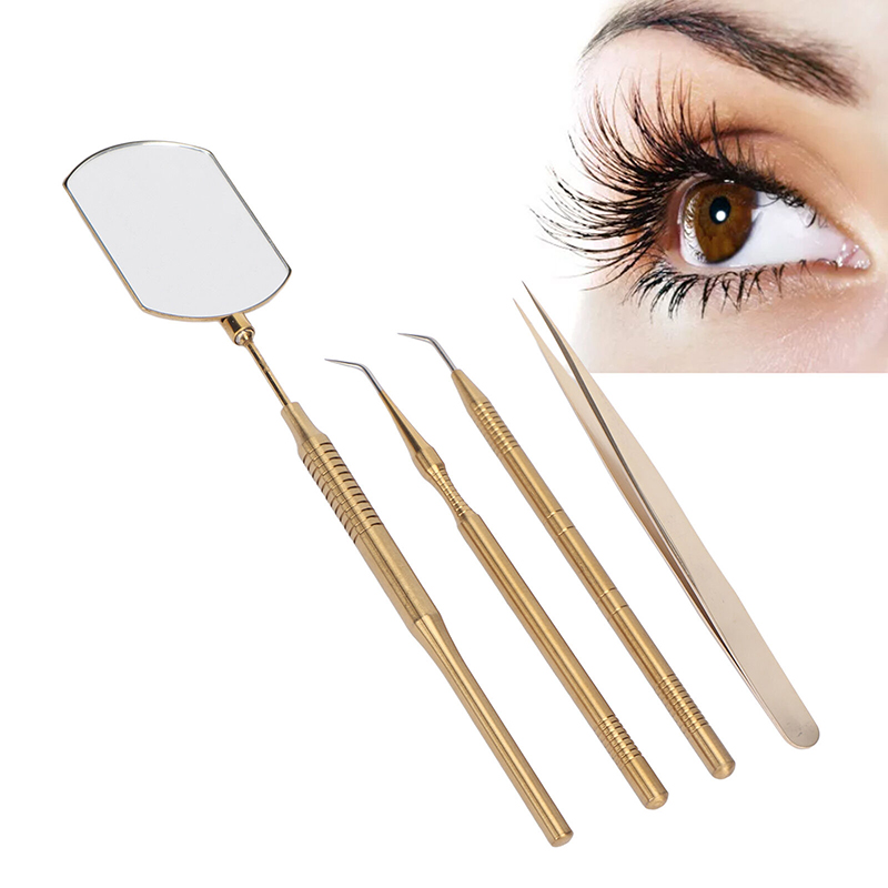 Facial Makeup Kits de miroir compact Miroir Miroir Miroir Stick Lift With Tweezers Box Emballage 1 Ensemble de 4pcs