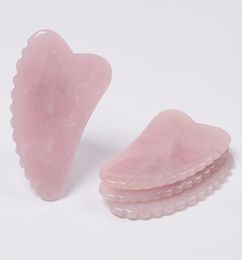 Facial Natural Pink Crystal Quartz Jade Guasha Board Chinois ACUPUNCTURE Stracage outil de massage de massage de carrosserie Gua Sha Board SC2652600