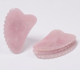Facial Natural Pink Crystal Quartz Jade Guasha Board Chinois ACUPUNCTURE Stracage outil de massage de massage de carrosserie Gua Sha Board SC7797213