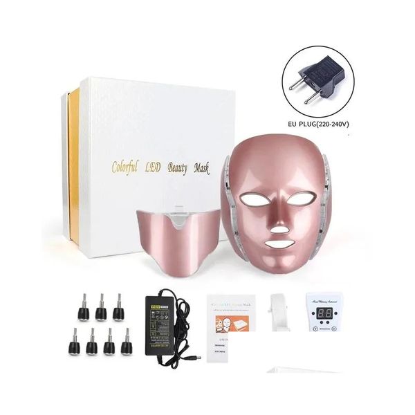 Vapor facial 7 Coeurs LED Masque Ge Avec Cou P Othrapie Rajeunissant Anti Boutons Equipo de belleza PL RAFFERMISSAN 231128 Drop Deliv Dhoa4