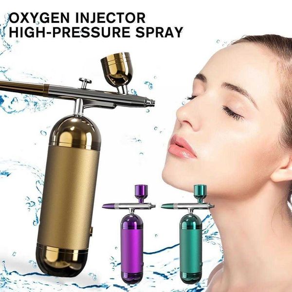 Facial Steamer Aérographe Ongles avec Compresseur Portable pour Ongles Gâteau Tatouage Maquillage Peinture Air Pistolet Oxygène Injecteur Brosse H7h6 230801