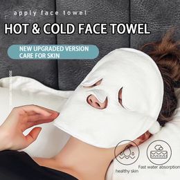 Toalla facial blanca hidratante e hidratante salón de belleza y máscara de compresa caliente fría Toalla facial de lana de Coral gruesa 24x24CM