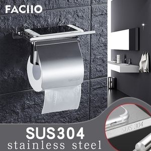 FACIIO baño de una sola capa de soporte de papel higiénico para teléfono móvil SUS304 accesorios de baño de acero inoxidable wc Y200108