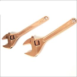 Precio de fábrica 300*36mm/10 "herramientas sin chispas, llave inglesa ajustable de aleación de cobre de berilio no magnético, herramienta manual de seguridad a prueba de explosiones