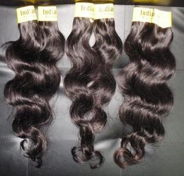 Factory 100 Bundles de cheveux humains indiens purs traités 20pcs Bulk Body Wave tissage Waft3551870