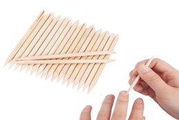 fabriek 100 stuks oranje hout nagelstokken dubbelzijdig multifunctioneel nagelriemschuiver remover manicure pedicure gereedschap mini skater4606625316