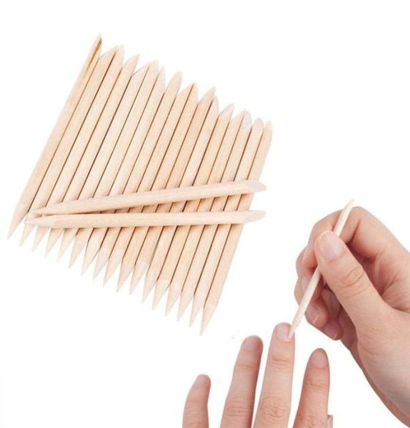 usine 100pcs Sticks d'ongle en bois orange Oranges outils de pédicure de poussoir multi-fonctionnalités