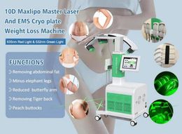 Usine 3 en 1 Hiemt Emslim Build Muscle Home Cryolipolyse Fat Brûle 10d Diode Laser Retrait de cellulite Green Light Lipolaser Corps de corps 635 nm 532 nm