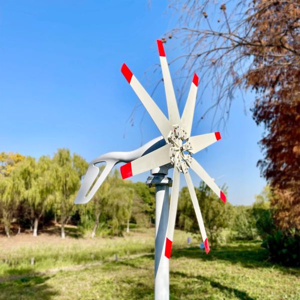 Générateur d'éoliennes 3000W d'usine 8 lames Alternateur Axe vertical triphasé Moulier d'éolien avec contrôleur MPPT