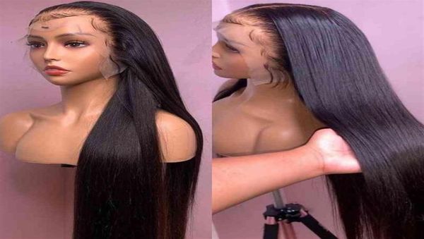 Peluca delantera de encaje HD de 40 pulgadas de fábrica, vendedores al por mayor, pelucas de cabello humano transparente alineadas con cutícula virgen cruda para mujeres negras 269V6343286