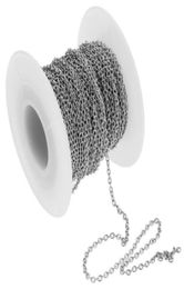 Fábrica de 50mroll Silver Tone delgada de 18 mm Cable ovalada Cadena Rolo Joyas de acero inoxidable Joya de hallazgo de hallazgo Diy para NE6899418