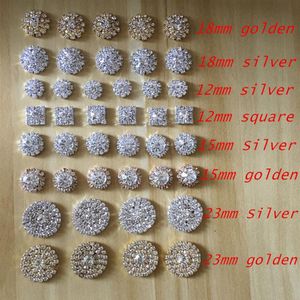 Fabriek 50 stuks veel Silver Tone Clear Crystal Rhinestone DIY Versieringen Plaksteen Knoppen Haaraccessoires Decoration2006