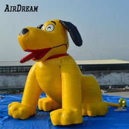 Modèle de chien jaune gonflable de publicité d'usine pour le zoo animalerie promotion décoration dessin animé animal2739
