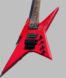 7-snarige elektrische gitaar Massief rood HH pick-up omgekeerde kop Palissander toets Kleine diamanten set rock tremolo!
