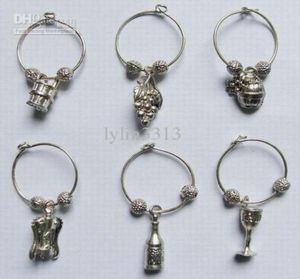 Fabriek Antiek Zilver Zinklegering Wijnglazen Charms Wijngaard Stijl Feestdecoratie Prom Gift40078321402369