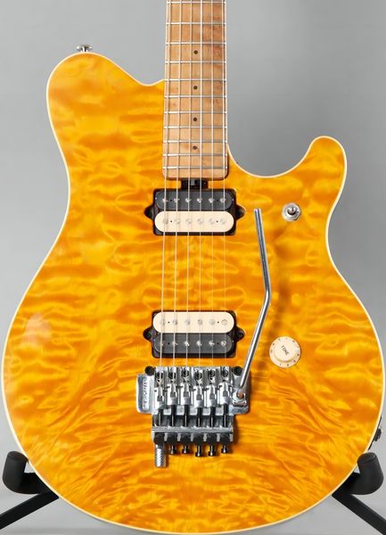 Factory Best 1994 Ernie Ball Music Man Ev H Eddie Van Halen Signature Amber Quilt Top Electric Guitar