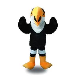 Trajes de mascota de pájaro negro de nariz grande de fábrica Traje de personaje de dibujos animados para adultos Mascota Traje de traje de traje de disfraces para adultos Traje de dibujos animados