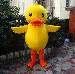 Factory Big Yellow Geel Rubber Duck Mascot Mascot Costume Adult Cartoon Character Outfit Aantrekkelijke pak Plan Verjaardag