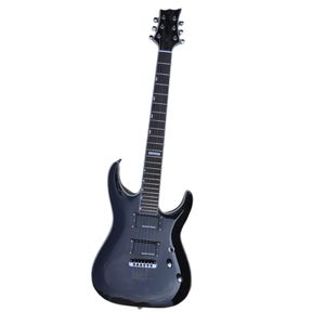 Fabrikschwarze String-Thru-Body-E-Gitarre mit Chrom-Hardware, Angebotslogo/Farbe anpassen