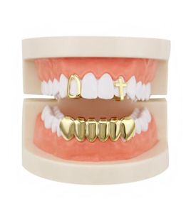 Bas d'usine véritable plaqué or dents Grillz ensemble conception mixte fausse dent Grillz Hiphop Cool hommes bijoux de corps Rap artiste Mou11749822274807