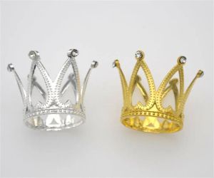 Factory Candle Holders Crown Cake Topper Vintage Tiara Toppers Baby Shower Verjaardag Decoratie Goud Zilver Klein voor Jongens Meisjes LL