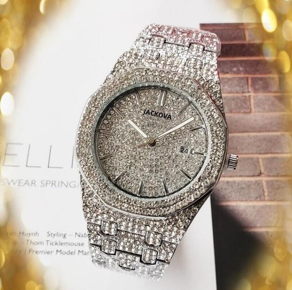 Usine classique de luxe mode cristal diamants hommes montres 42mm femmes Quartz grand cadran dames montre à quartz prix de gros