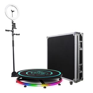 Led Podiumverlichting 360 Photo Booth Camera Bruiloft Evenement Laptop met Flight Case 68CM 80CM 100CM 115CM Spin Photobooth Machine