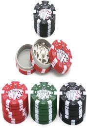 Compteur d'usine Tobacco Herb Spice Grinder Small Poker Chip Style Smoking Grinder Accessoires de tabac mélange Couleurs 5681314