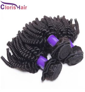 Mezcla de tejido de cabello brasileño rizado de fábrica 3 paquetes Extensiones de cabello humano rizado afro rizado barato Máquina doble sin procesar Wef2276825