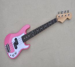 Factory Custom 36 Inch Children Small Pink Electric Bass Guitar met Rosewood Fretboard4 Strings Basschrome Hardwaresoffering C4137931