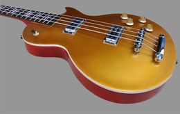 Factory Custom 4-String Cherry Sunburst Gold Electric Bass Guitar met Chrome Hardwares Rosewood Fletboard