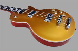 Guitare basse électrique à 4 cordes Cherry Sunburst dorée, personnalisée en usine, avec matériel chromé, touche en palissandre, offre personnalisée 258