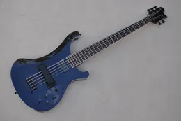 Factory Custom 5 Strings Black Electric Bass Guitar met carrosseriebinding Rosewood Benebord kan worden aangepast